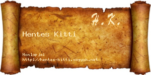 Hentes Kitti névjegykártya